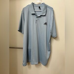 Adidas pale blue polo shirt